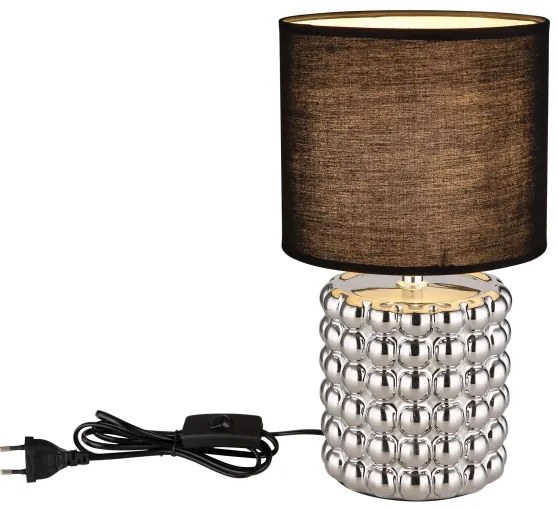 Lampă de masă VALENTINO 1xE14/40W/230V negru/argintiu Globo 21626C