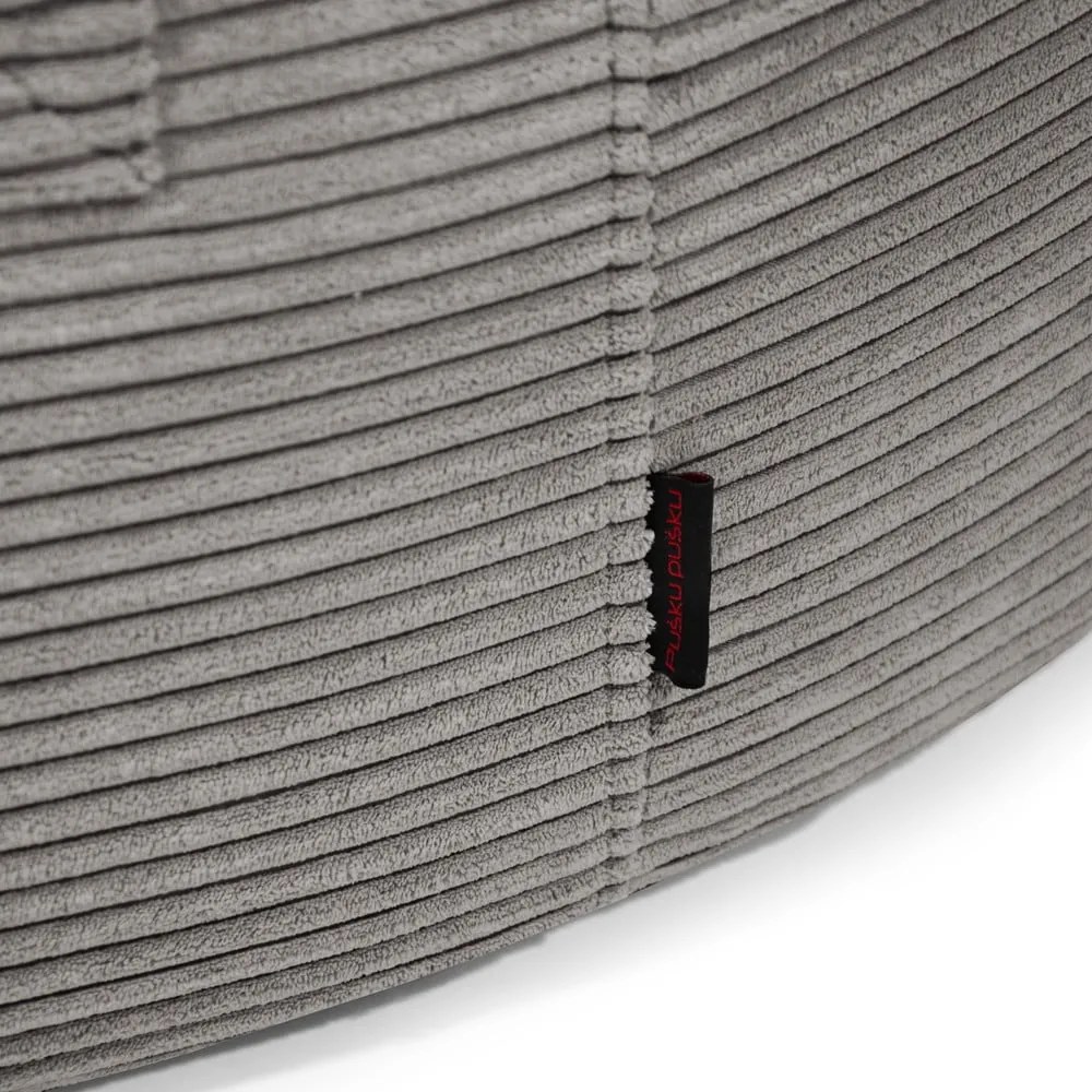 Fotoliu bean bag negru cu tapițerie din catifea reiată Roll 105 – SLOWDOWN