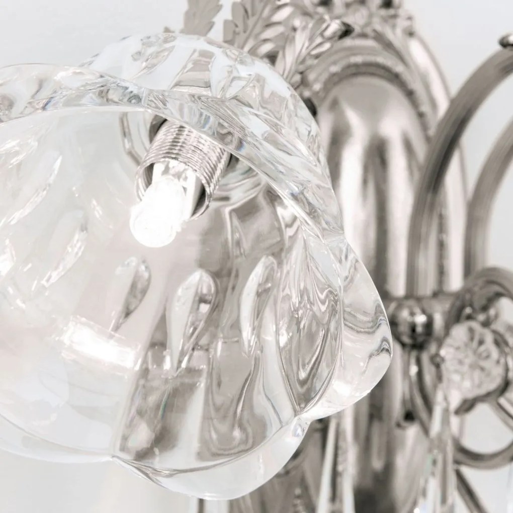 Aplica de perete design clasic LA BOHEME 3L, argintiu antic