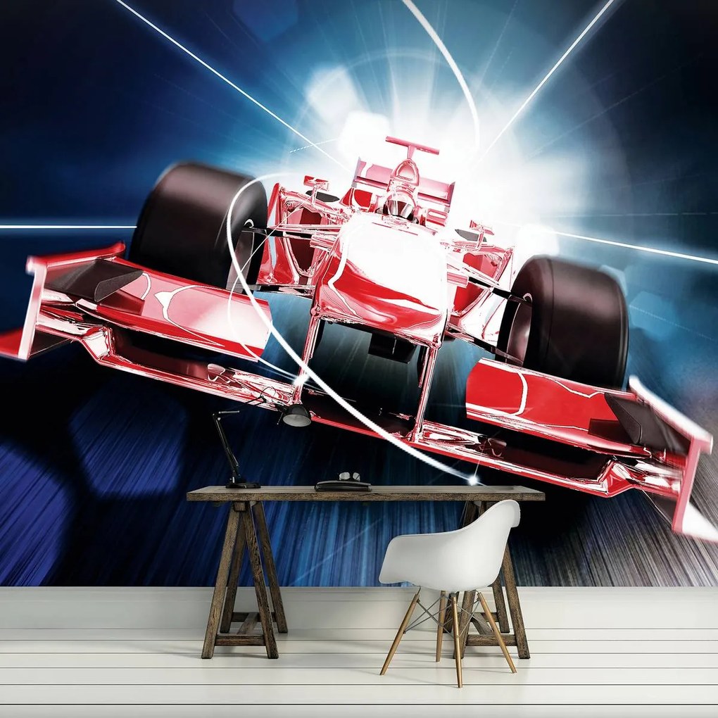 Fototapet - Formula 1 roșie 3D F1 (152,5x104 cm)