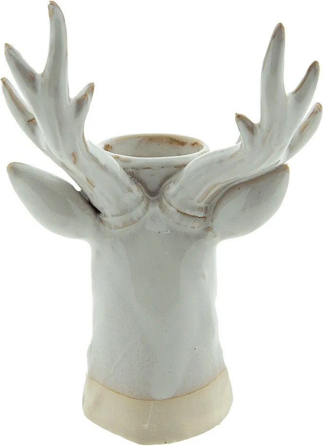 Suport lumanare, gri, din portelan, H21 cm, Reindeer