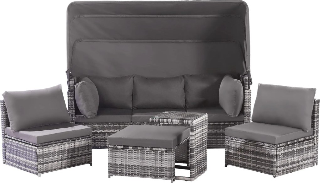 Set de mobilier de grădină din ratan, Gri | Aosom Romania