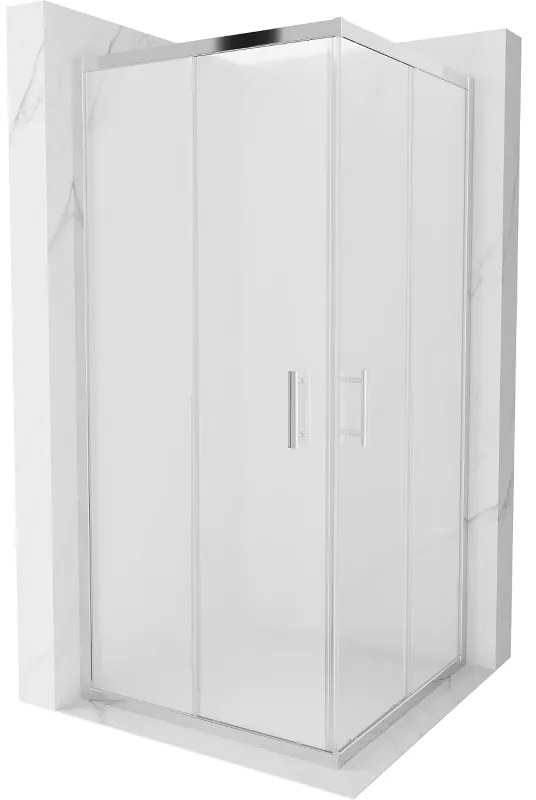 Mexen Rio cabină de duș pătrată 90 x 90 cm, Înghețat, Crom - 860-090-090-01-30