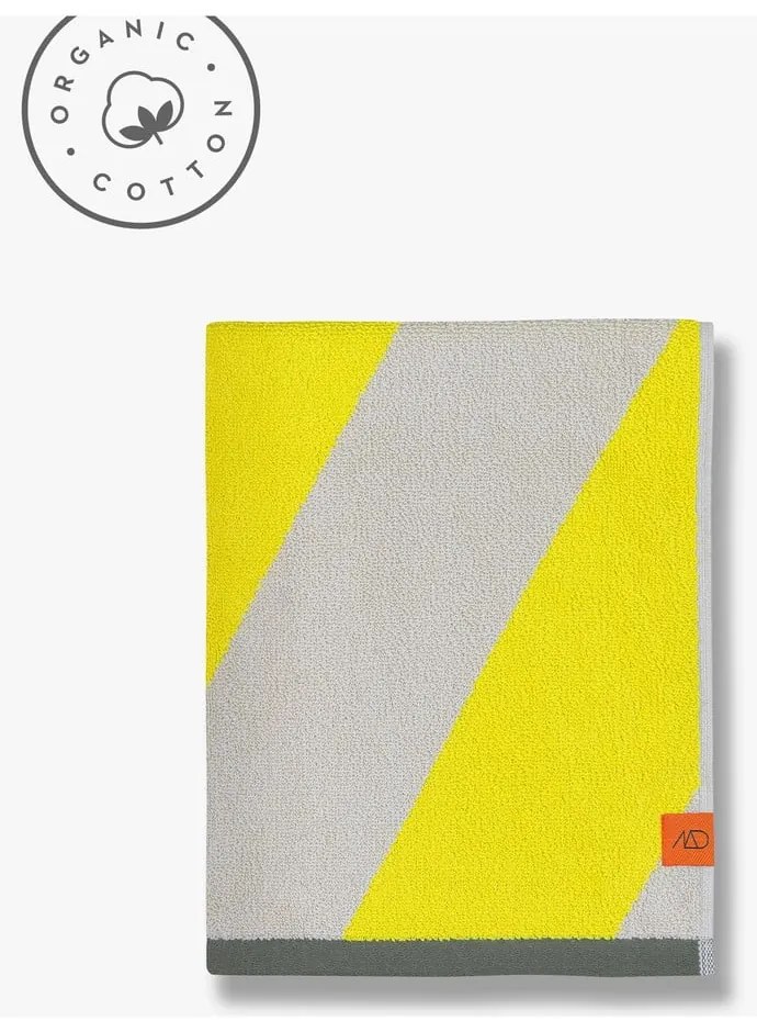 Prosop galben din bumbac organic din frotir 70x133 cm Diagonal – Mette Ditmer Denmark