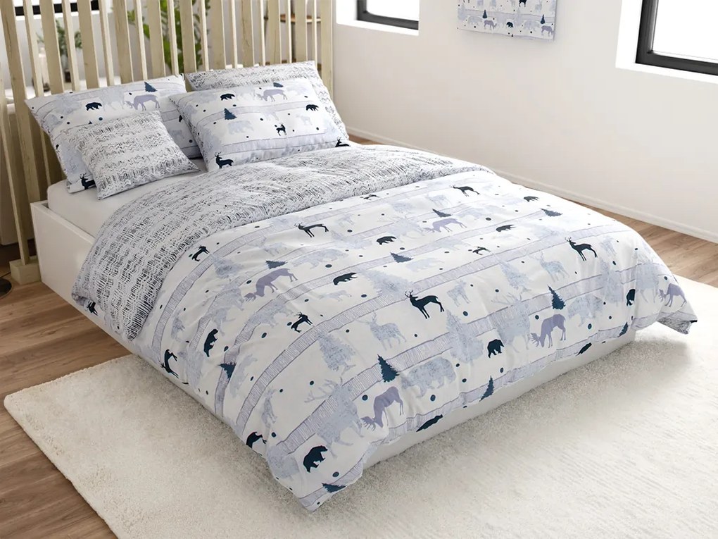 Lenjerie de pat din bumbac Renforce SOBI A STROMKY albă Dimensiune lenjerie de pat: 70 x 90 cm | 140 x 220 cm