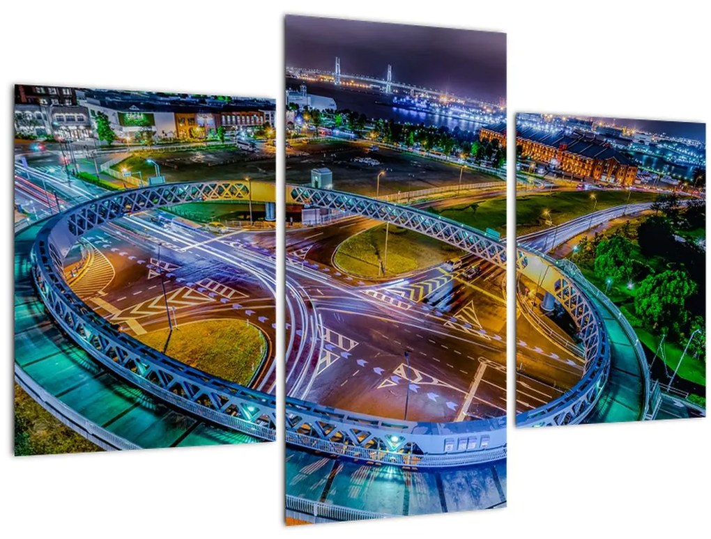 Tablou panorama orașului nocturn (90x60 cm)
