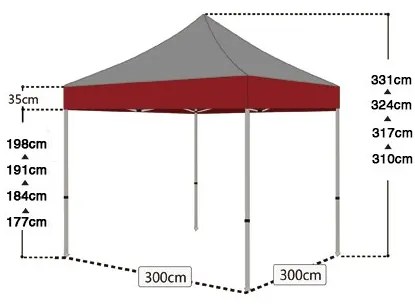 Cort pavilion 2x2 m bej All-in-One