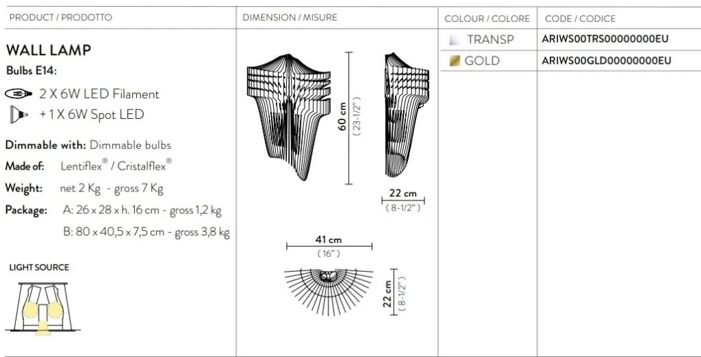 Aplica de perete design Art Deco realizata manual Aria Gold