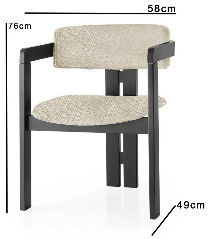 Scaun de sufragerie CO Light Grey and Black
