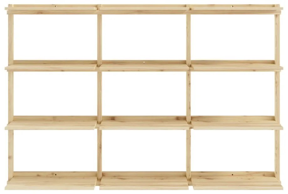 Bibliotecă de perete în culoare naturală din lemn de pin 192x127 cm Groove – Karup Design