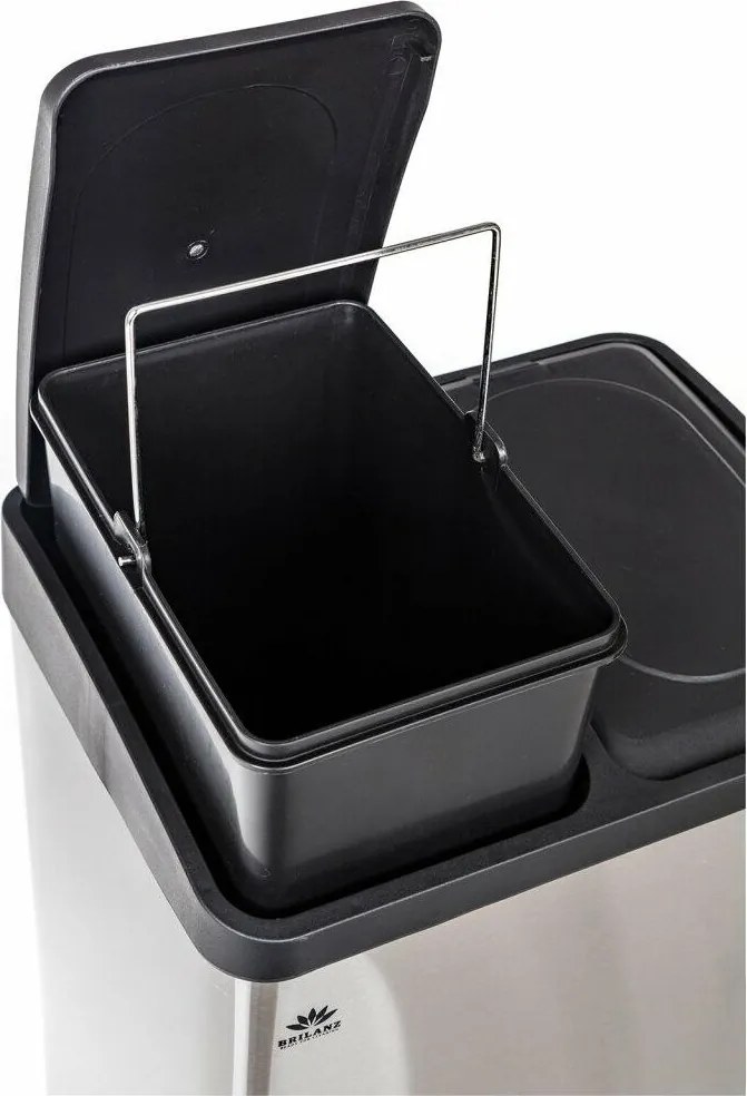 Coș sortare deșeuri Brilanz Savery, 2 x 20 l, inox, 40 l