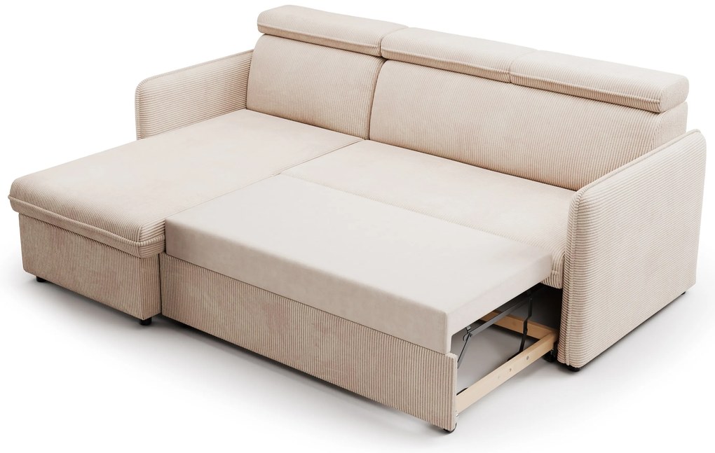 Colţar Barcelia Mini extensibil, universal, stânga/dreapta - bej catifea Anafi 22