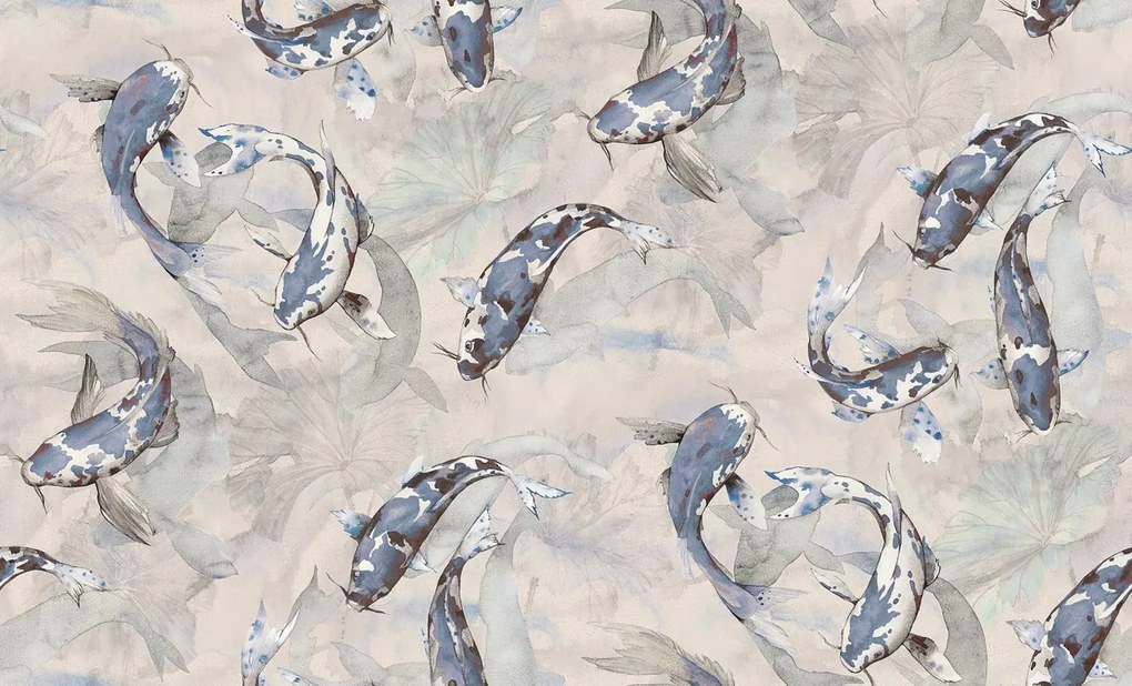 Fototapet, Koi, Blue, Rebel Walls