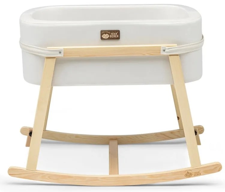 Pătuț leagăn alb/natural Hier – Kalune Design