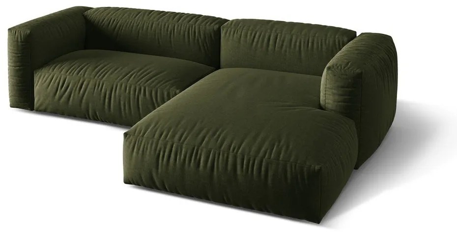 Colțar modular verde (cu colț pe partea dreaptă) Martina – Micadoni Home