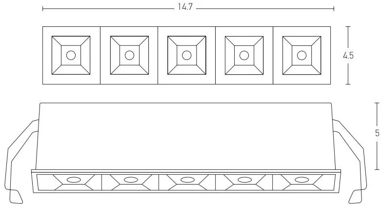 Corp incastrabil cu 5 spoturi LED Sandy White