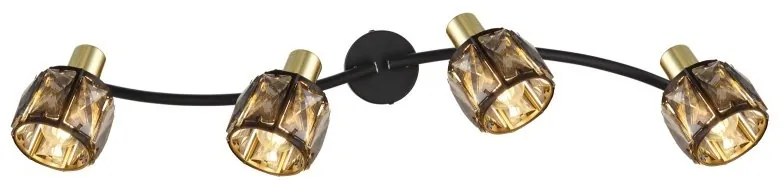 Plafoniera cu 4 spoturi design modern INDIANA auriu, negru