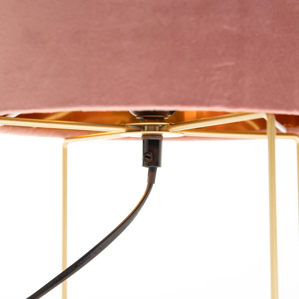 Lampă de masă modernă roz cu auriu - Rosalina