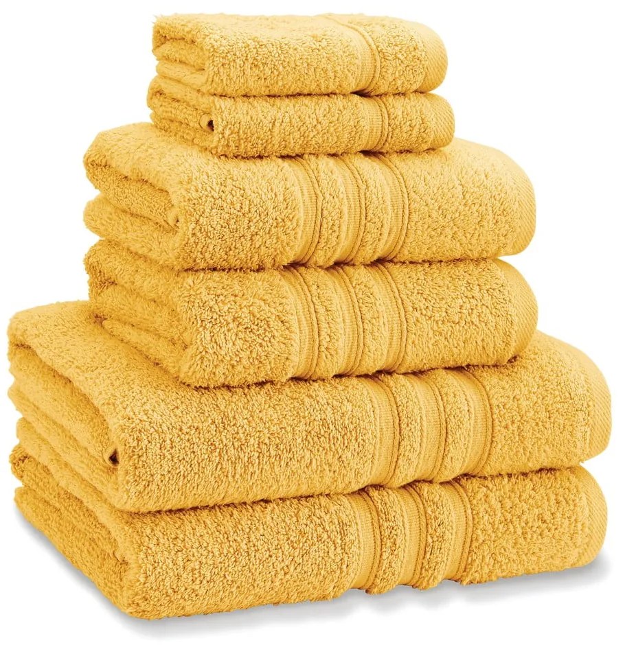 Prosoape de baie galbene 6 buc. din bumbac din frotir Zero Twist – Catherine Lansfield