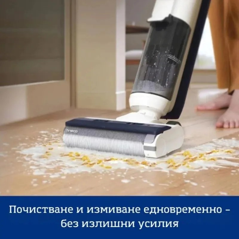 Aspirator vertical Tineco iFloor 5 Breeze, 190W, 30 ml/min, 0.8 L apa murdara/0.7 L apa curata, Uscare cu perie, Alb/Gri