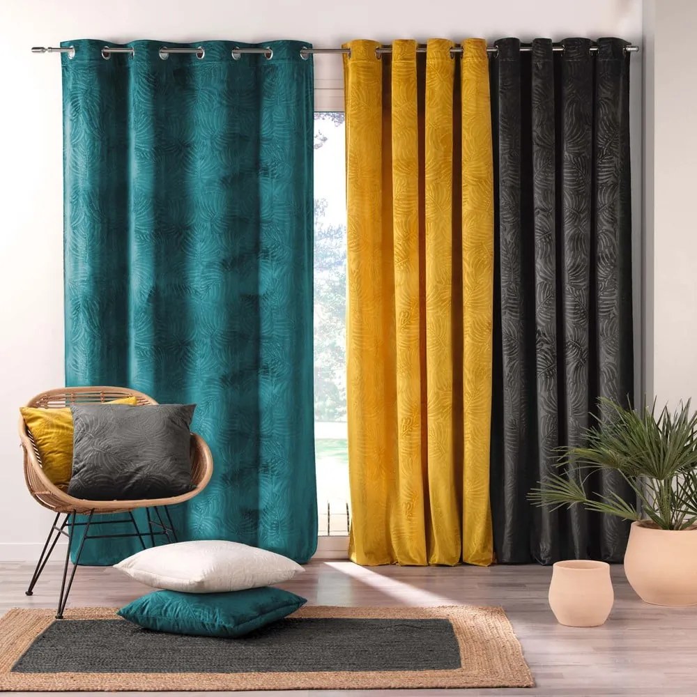 Draperie gri antracit din catifea 140x240 cm Analia – douceur d'intérieur
