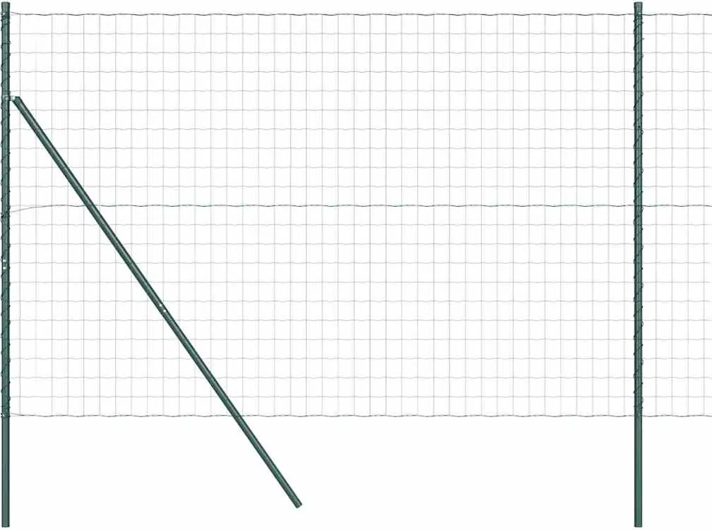 vidaXL Gard cu Stâlp Verde 1,6 x 10 m Oțel și PVC