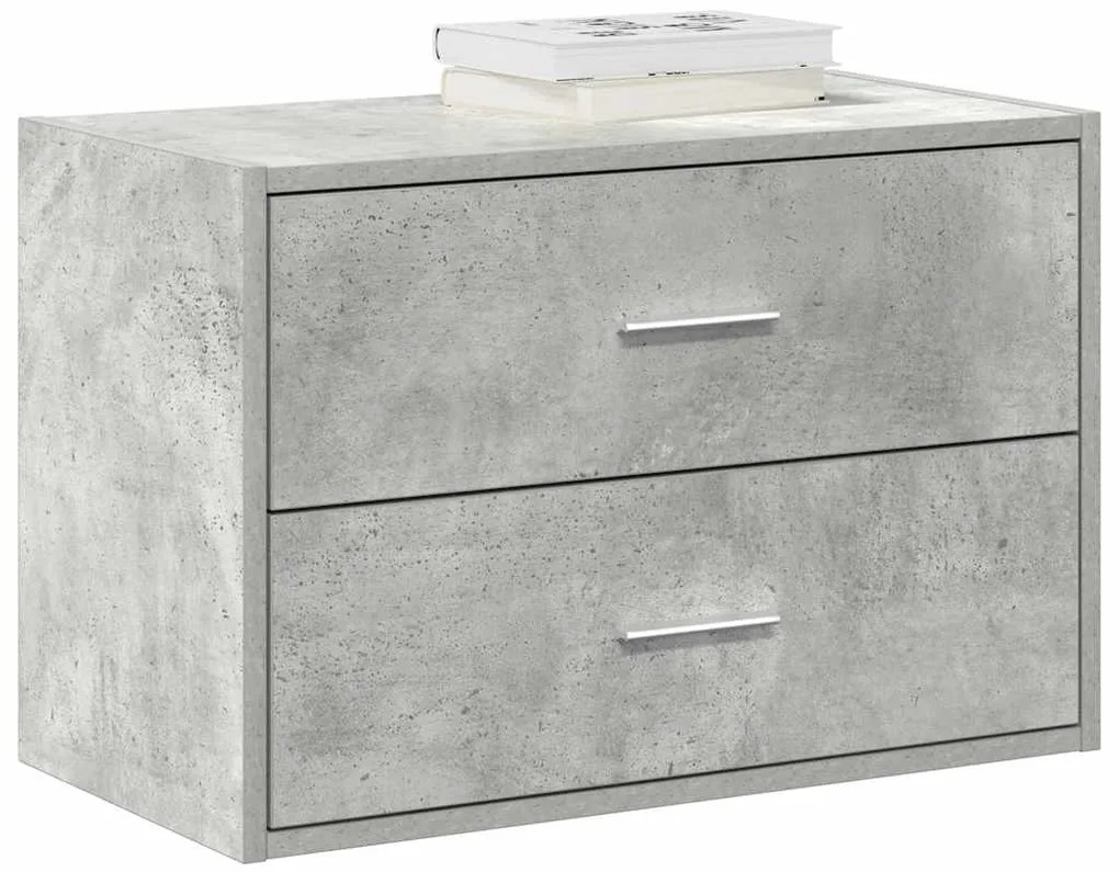 vidaXL Dulap cu 2 sertare Beton Gri 60x31x40 cm Lemn prelucrat