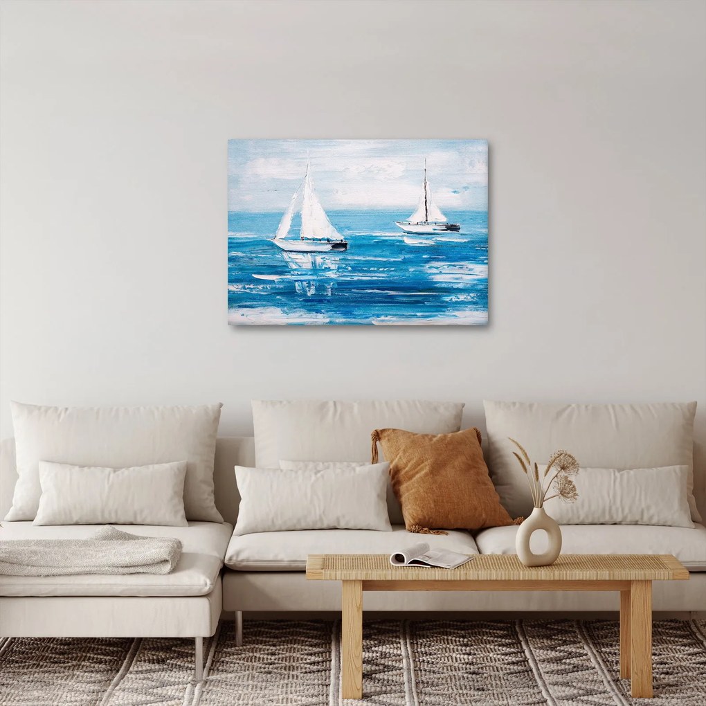 Tablou - Pictură yacht pe mare (70x50 cm)