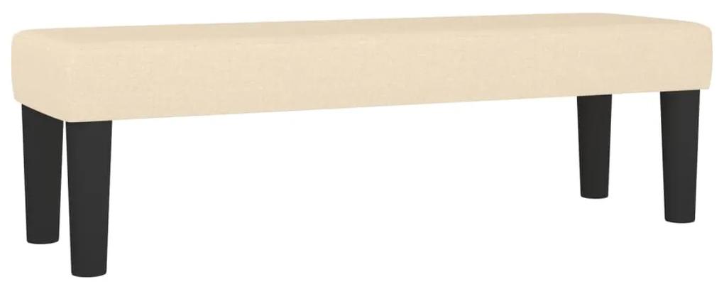 Pat box spring cu saltea, crem, 160x200 cm, material textil Crem, 160 x 200 cm, Culoare unica si cuie de tapiterie