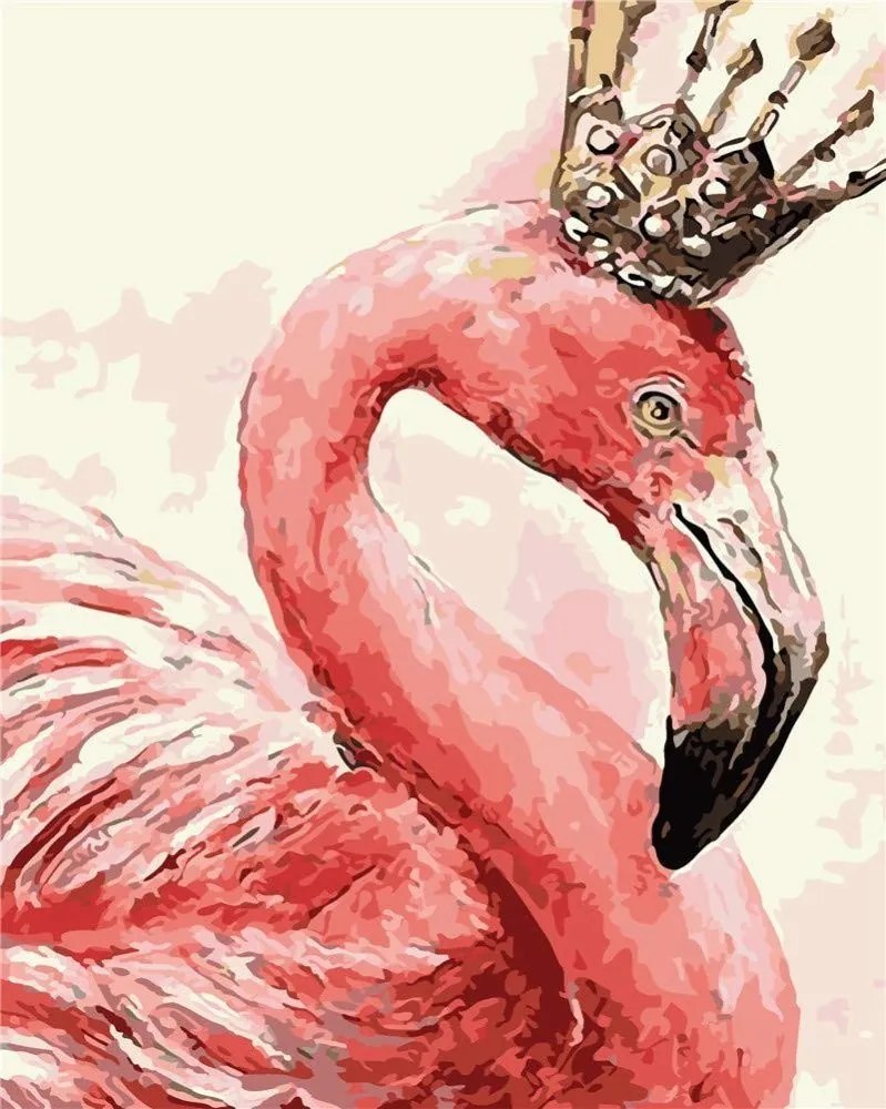 Pictura pe numere cu un cadru "Flamingo" 50x40 cm