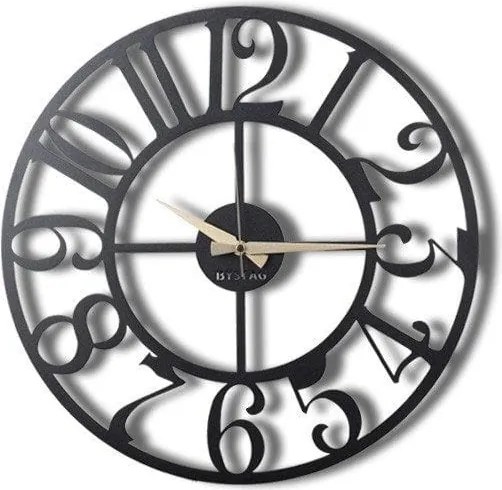 Ceas decorativ Circle, negru, metal, 50x50 cm