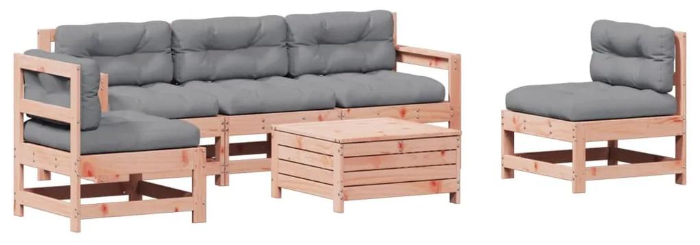 3250742 vidaXL Set mobilier de grădină cu perne, 6 piese, lemn masiv Douglas