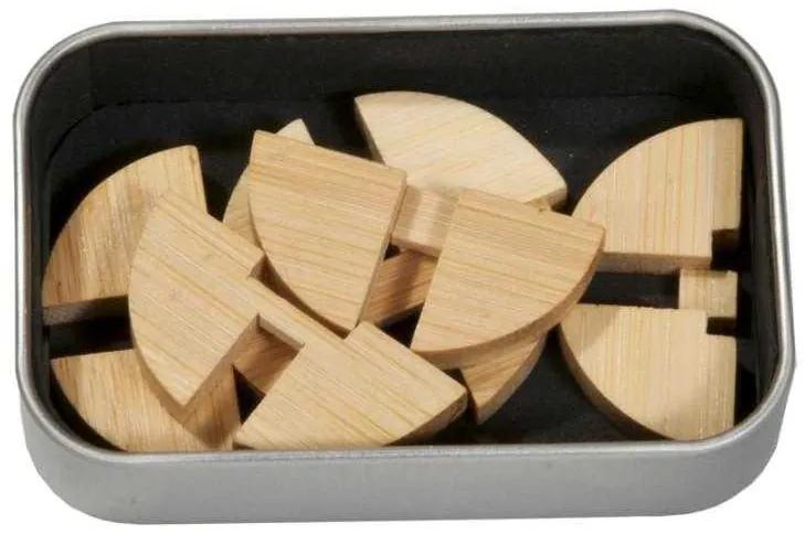 Joc logic IQ din lemn bambus in cutie metalica-3