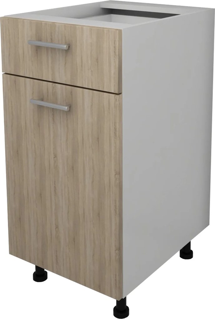 Corp Baza Lecce, 1 Sertar, 1 Usa, Stejar Sonoma/Alb, 40 x 50 x 80 cm
