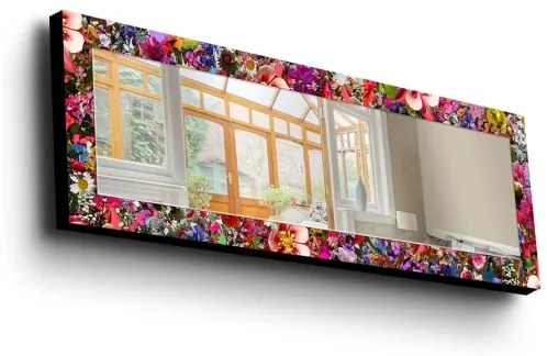 Oglindă de perete 120x40 cm pin/flori
