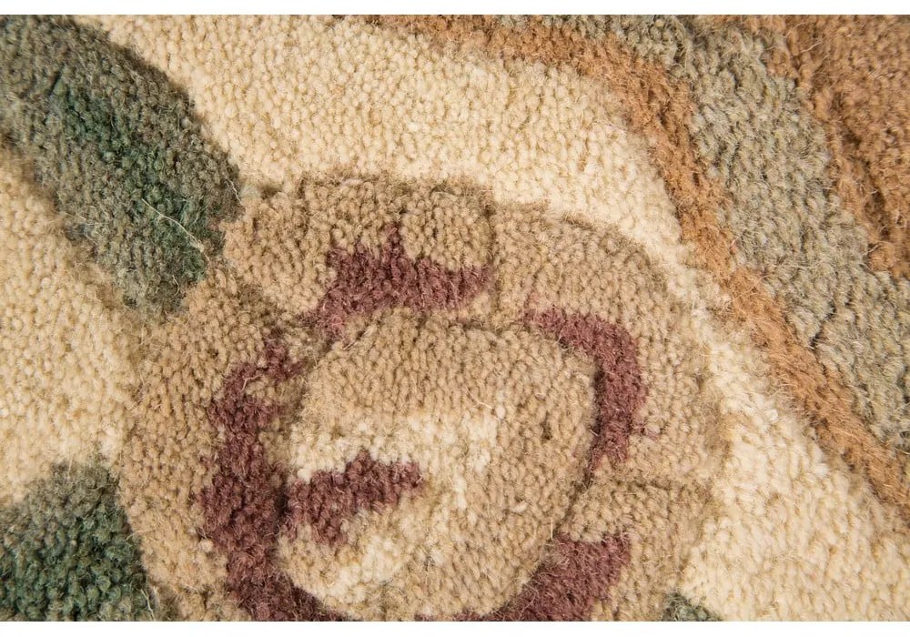 Covor din lână Flair Rugs Aubusson, ⌀ 120 cm, bej