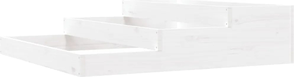 vidaXL Jardinieră, alb, 107x107x27 cm, lemn masiv de pin