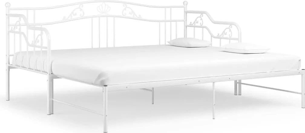 vidaXL Cadru canapea extensibilă, alb, 90x200 cm, metal