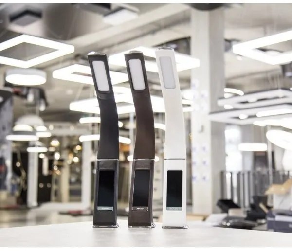 Immax 08949L - LED Lampă de masă dimmabilă cu display LEATHER LED/6,5W/5V alb