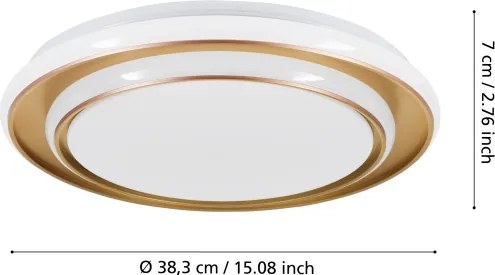 Eglo 902044 - Plafonieră LED MOSCHELLA, 24W, 230V, Ø 40 cm, auriu