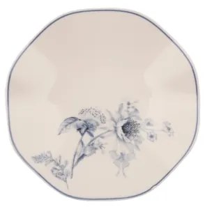 Set de veselă 24 piese din porțelan, alb/albastru