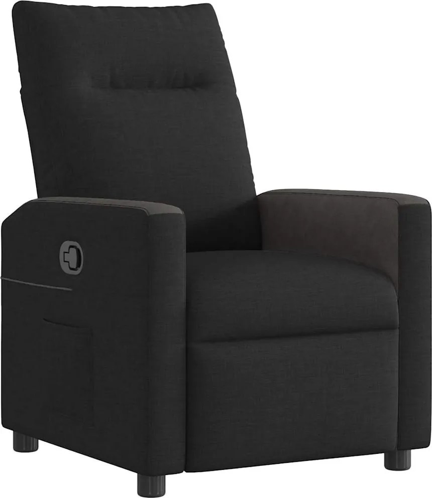 vidaXL Fotoliu rabatabil, negru, material textil