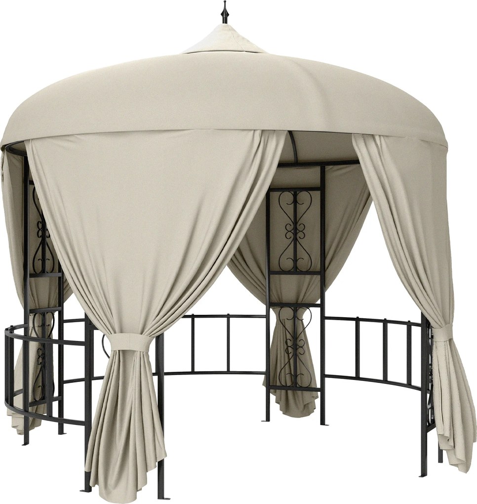 Outsunny Foisor de Gradina Rotund de 3(m), Gazebo Elegant | Aosom Romania