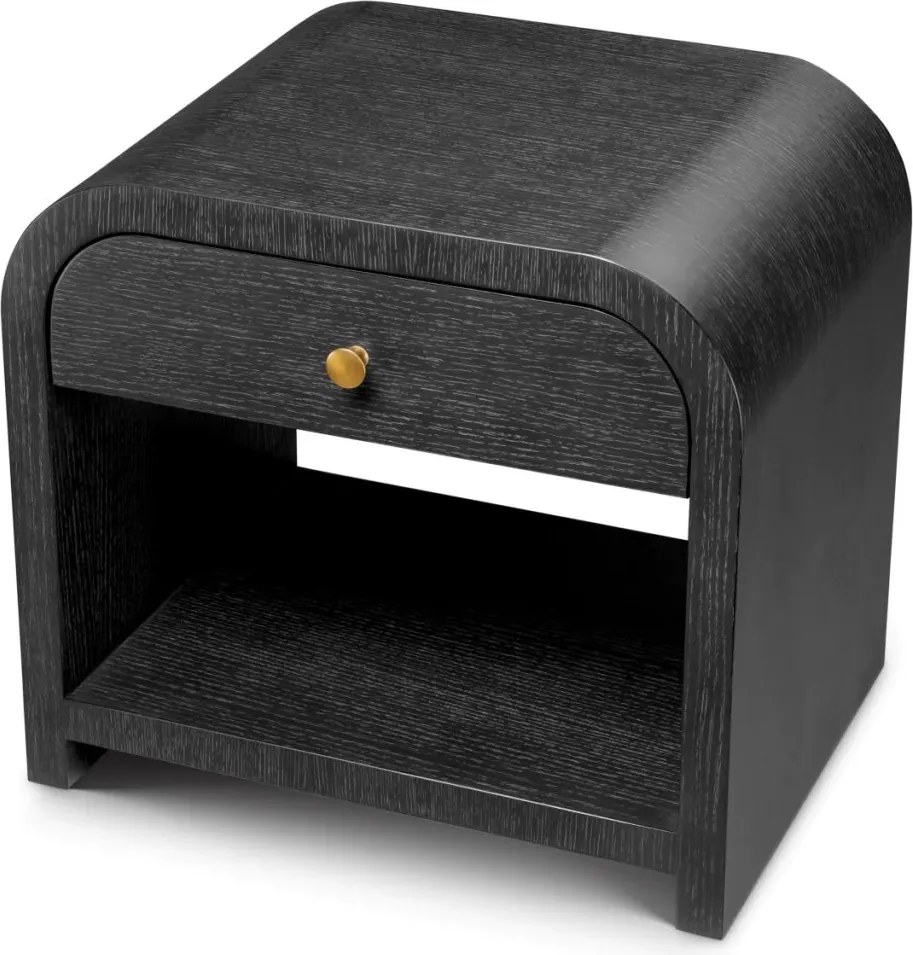 Noptiera design LUX, Furnir de stejar gri carbune, Rhodes