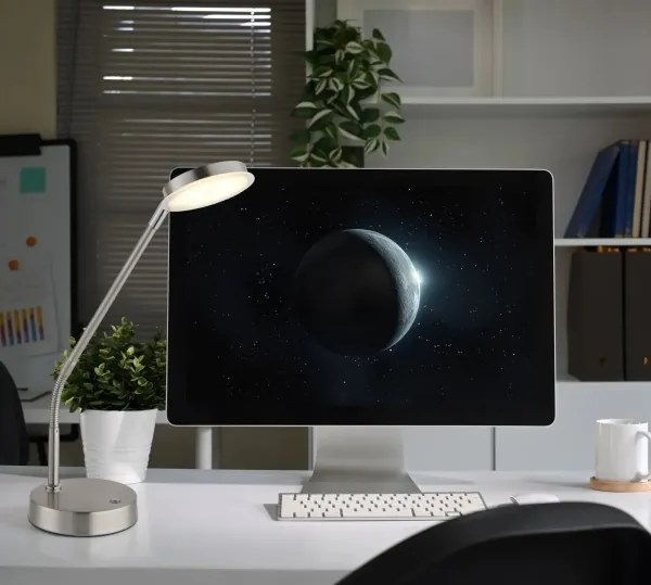 Globo 58504TN - Lampă de masă LED SILVIO, dimabilă prin atingere, 6,5W/230V, crom mat
