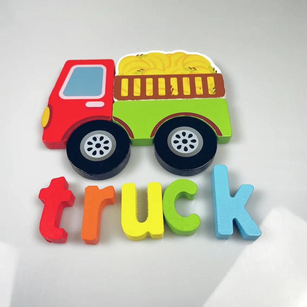 Puzzle din lemn pentru copii "Camion"