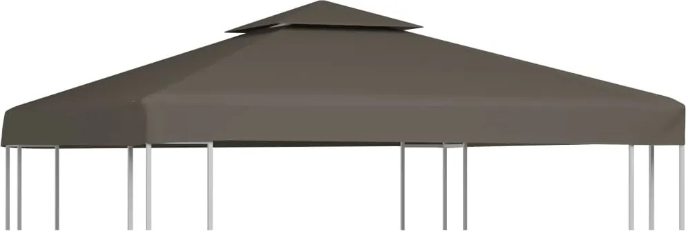 vidaXL Acoperiș de pavilion, 2 niveluri, gri taupe, 3x3 m, 310 g/m²