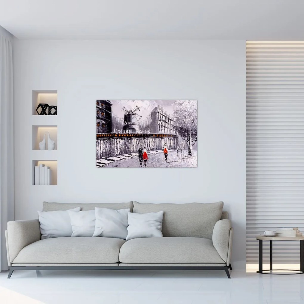 Tablou - Pictură în ulei a orașului II. (90x60 cm)