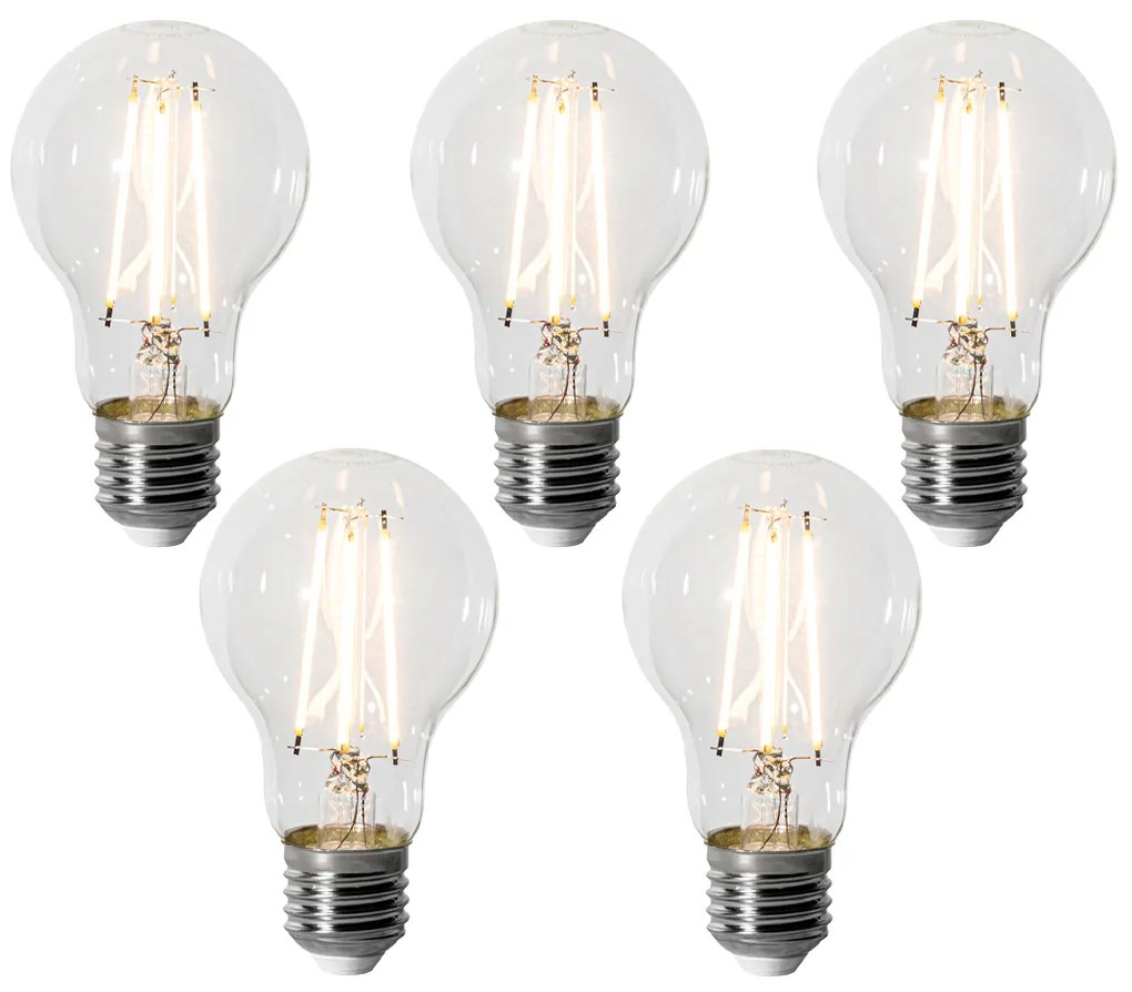 Set 5 becuri E27 dimbare LED lamp A60 6W 500 lm 2200K