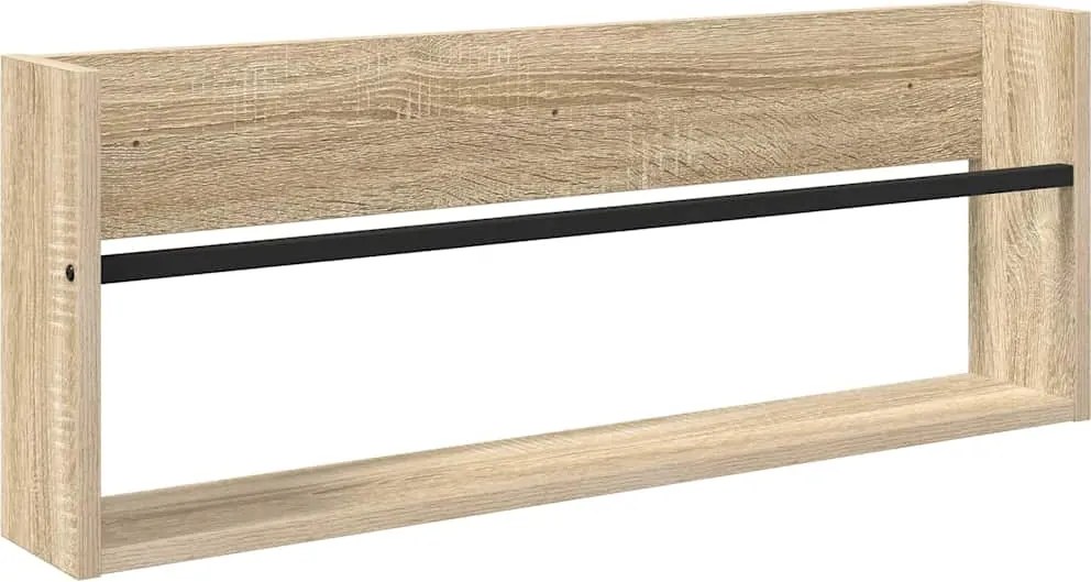 vidaXL Raft pentru reviste Stejar Sonoma 80 x 12 x 30 cm Lemn compozit